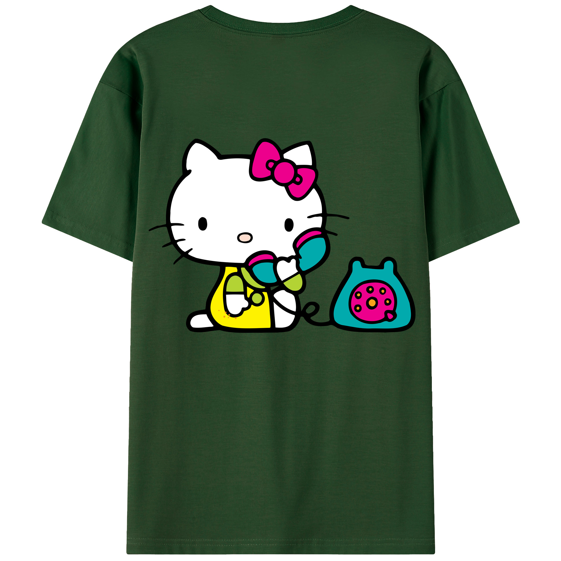 （画像用） Hello Kitty ハローキティ 綿100％半袖Tシャツ（背面プリント）